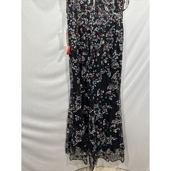 NWT‎ $798 Mac Duggal [ 12 ] 20332 Embellished Plunge Neck Sleeveless Gown J188 - Picture 14 of 15